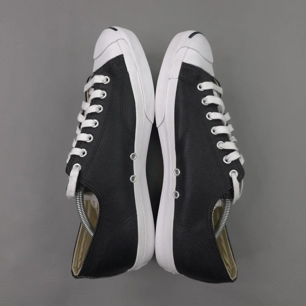 Converse Jack Purcell Shoes Mens Size 11.5 Black Leather Low Top Sneakers Casual